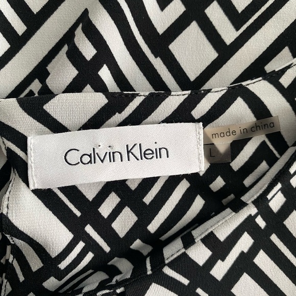 Calvin Klein Black And White Tank Top Blouse Size L - Picture 3 of 5